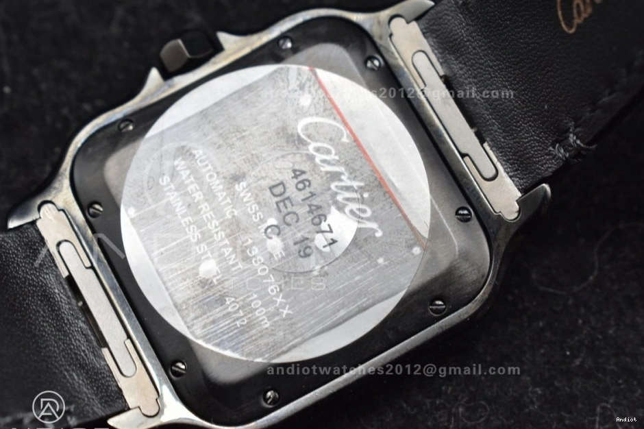 Santos Best BVF Black Dial de on 40mm MIYOTA Cartier Edition Leather 9015 PVD Strap Black 1:1 0110